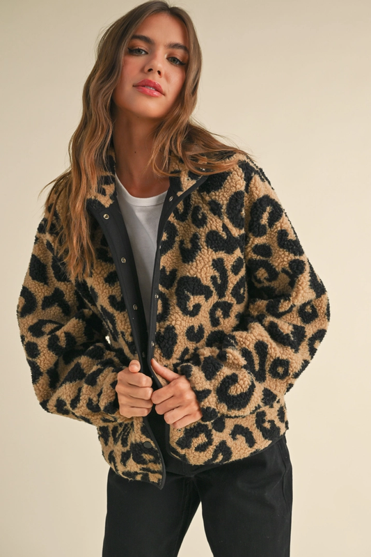 Miley Leopard Sherpa Jacket