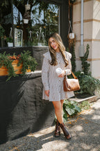 Striped Ruffle Collar Mini Dress