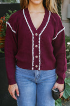 Maeve Contrast Stitch Cardigan