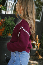 Maeve Contrast Stitch Cardigan