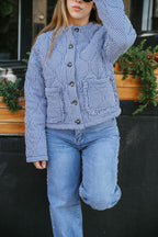 Broad Street Quilted Jacket- Blue