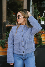 Broad Street Quilted Jacket- Blue