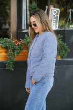 Broad Street Quilted Jacket- Blue