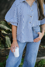 Florence Striped Blouse- Blue