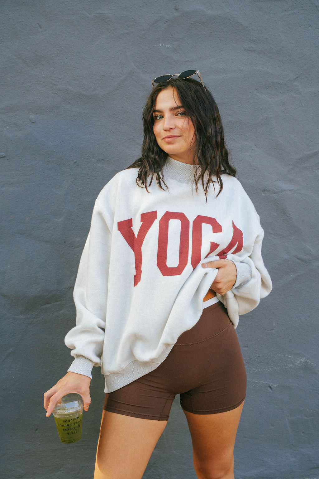 PILATES & YOGA Reversible Mockneck Sweatshirt