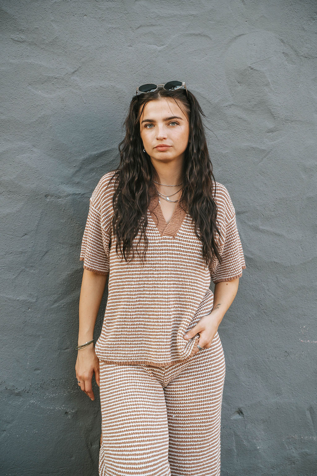 Sutton Knit Set- Mocha Cream