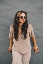 Sutton Knit Set- Mocha Cream