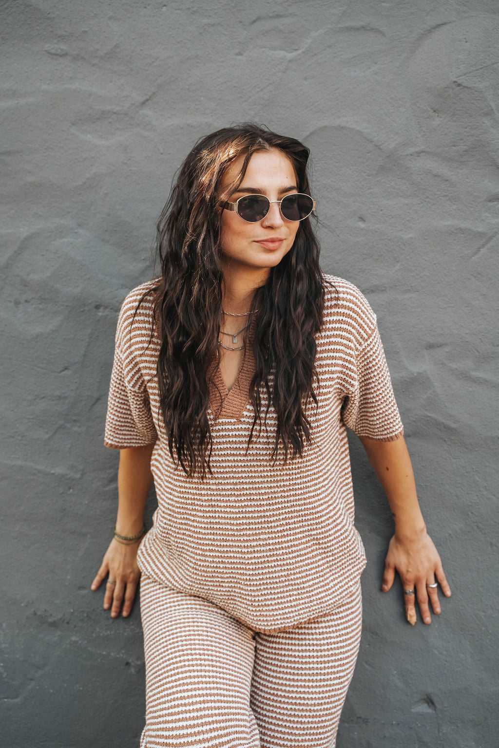 Sutton Knit Set- Mocha Cream