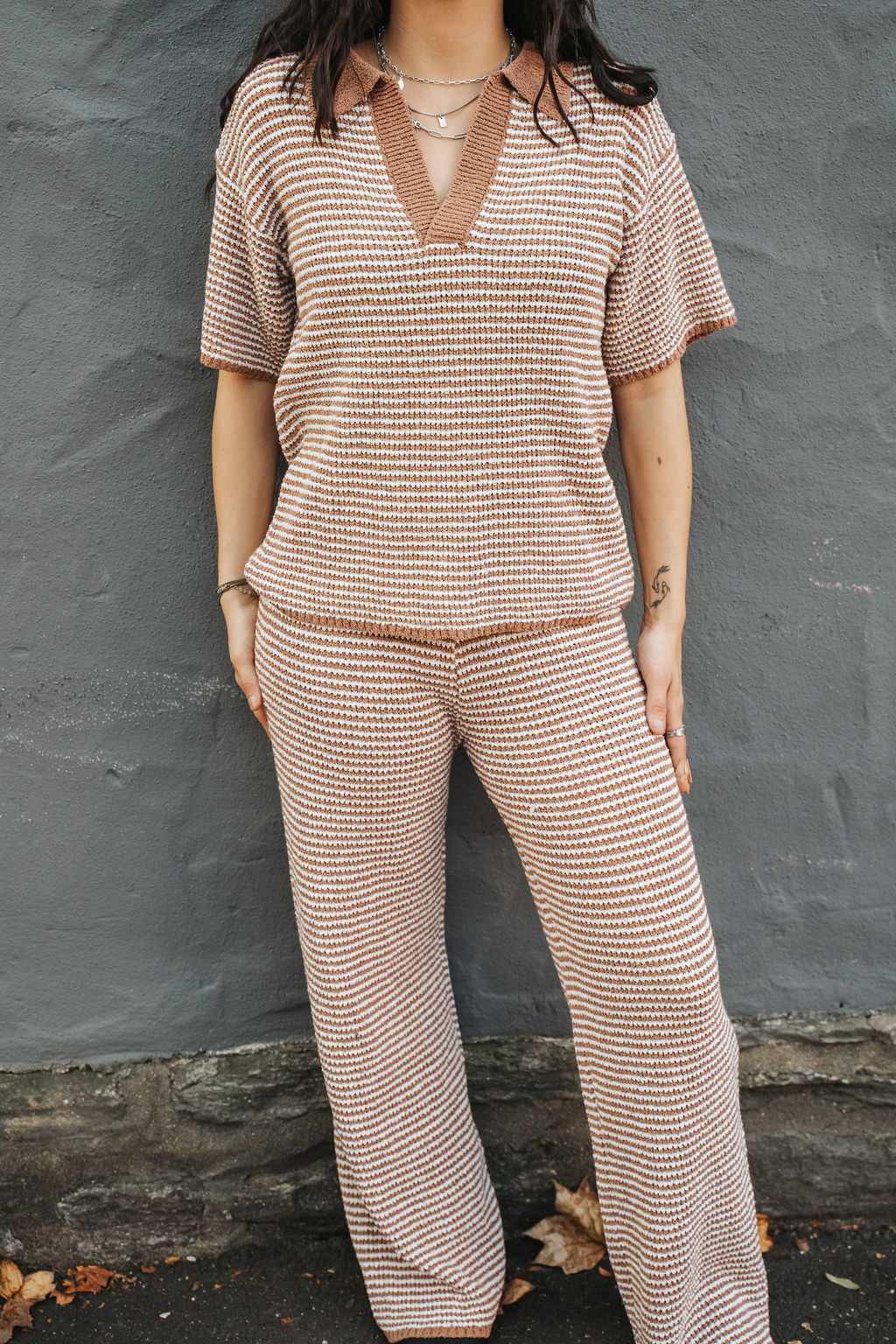Sutton Knit Set- Mocha Cream