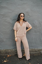 Sutton Knit Set- Mocha Cream