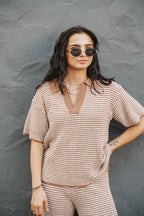 Sutton Knit Set- Mocha Cream