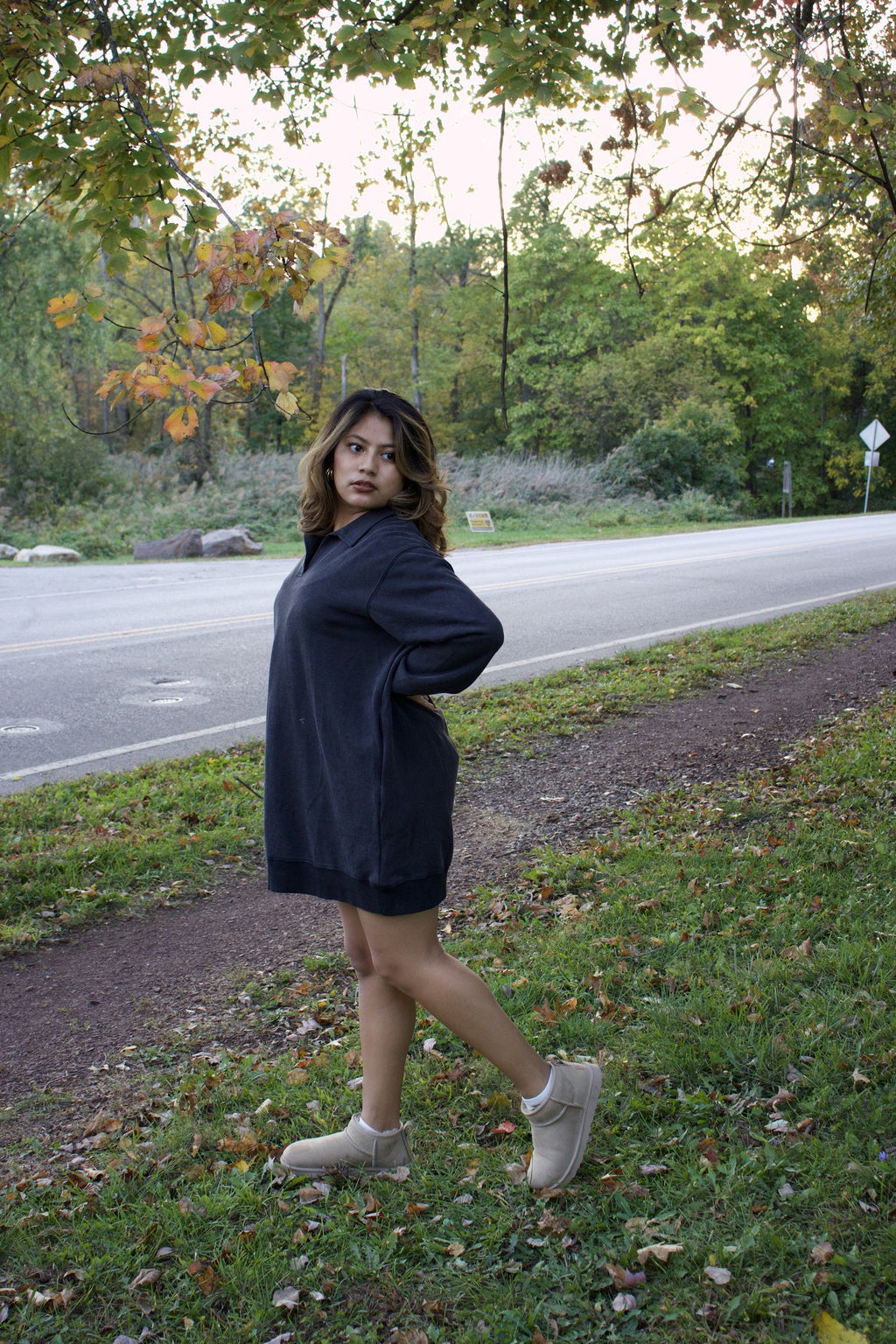 Phobe Washed Sweater Dress