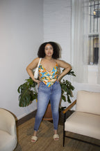 Tropical Multi Color Satin Top