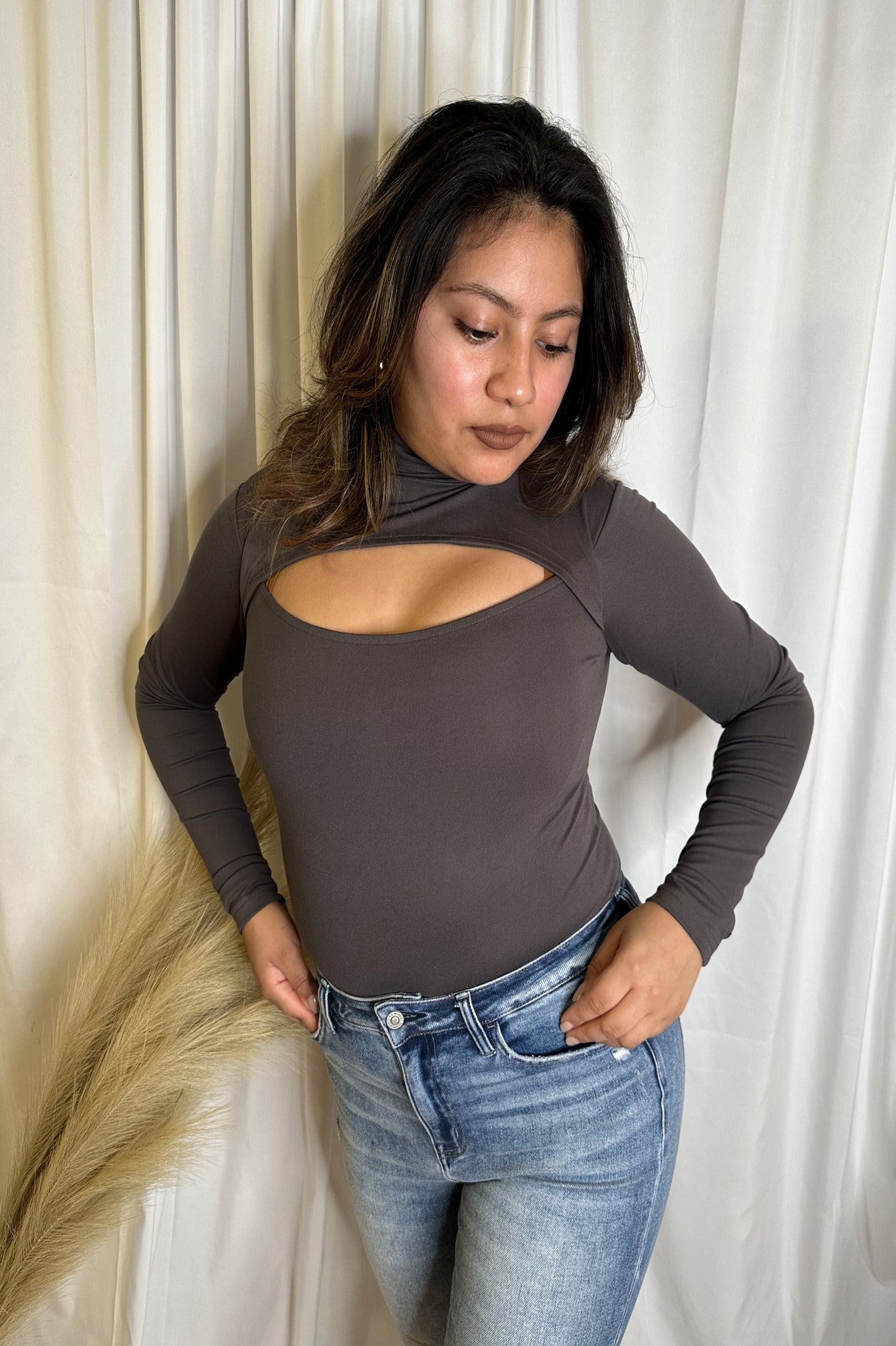 Grae Mock Neck Thong Bodysuit